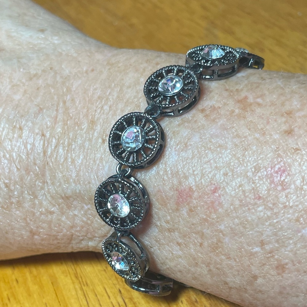 Elegant Silver and Black Women's Bracelet